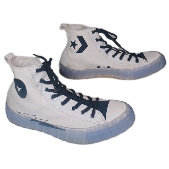 Converse Other - Men 14 Converse Chuck Taylor White  Hi High Top Clear Translucent Blue Ice Soles